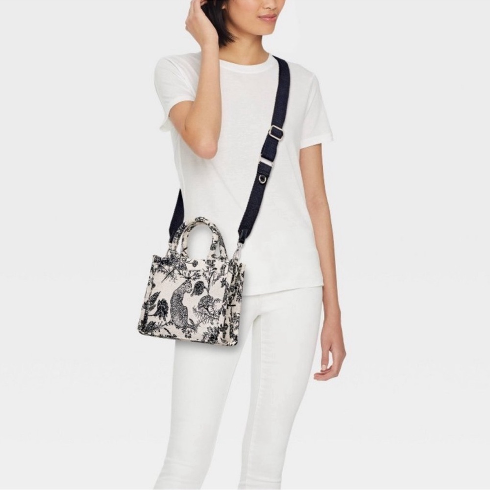 Jacquard Boxy Tote Handbag crossbody